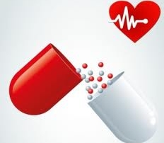 antiobiotic pill for heart health with heart image