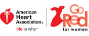 american heart disease and go red for women logos
